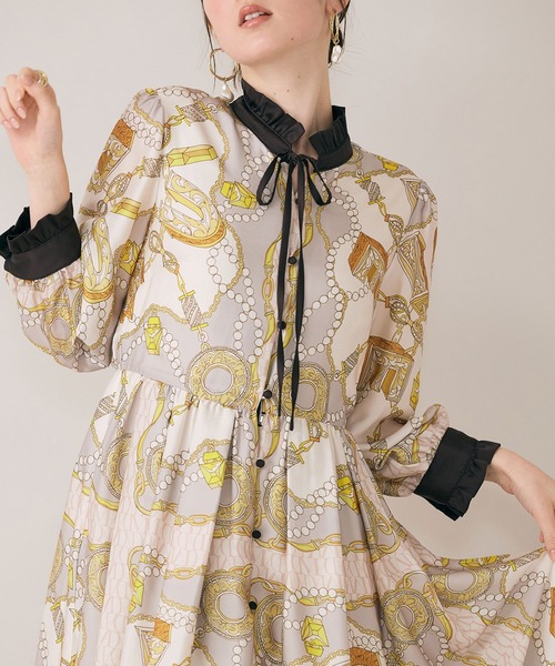 Audie a Muses（オーディア ミューズ） ワンピース ジュエリープリント