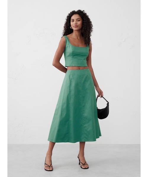 「BANANA REPUBLIC FACTORY STORE」 フレアスカート 0 グリーン系その他 レディース_画像2