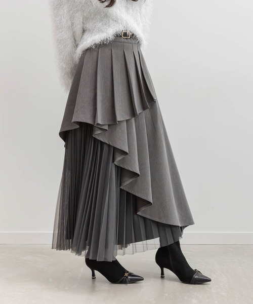 RANDA（ランダ） スカート プリーツデザインレイヤードスカート