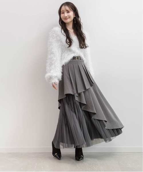 RANDA（ランダ） スカート プリーツデザインレイヤードスカート