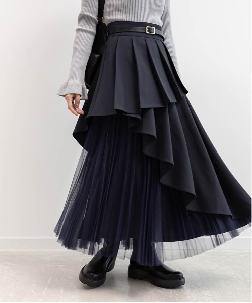RANDA（ランダ） スカート プリーツデザインレイヤードスカート