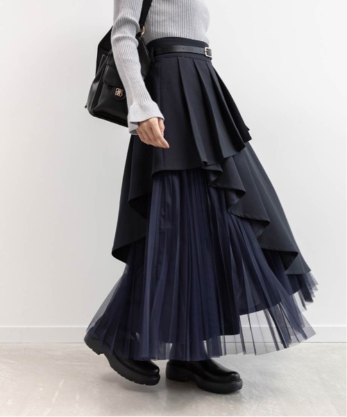 RANDA（ランダ） スカート プリーツデザインレイヤードスカート