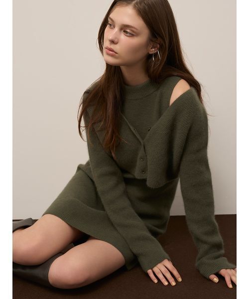 SNIDEL（スナイデル） ワンピース ラクーン畦ノースリミニワンピース