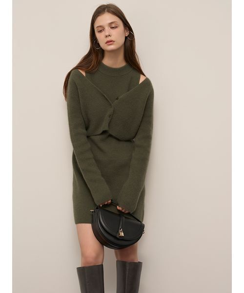 SNIDEL（スナイデル） ワンピース ラクーン畦ノースリミニワンピース