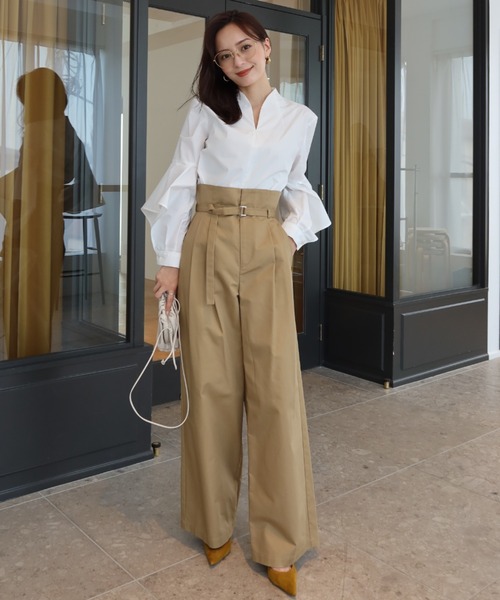 アニュアンス　新品未使用　ブラウス　トップス 長袖 anuans（アニュアンス） 長袖ブラウス FREE ホワイト レディース