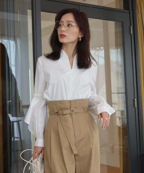 anuans（アニュアンス） 長袖ブラウス FREE ホワイト レディース