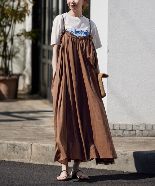 SLOBE IENA（スローブイエナ） キャミソールワンピース - ブラウン