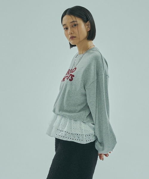 ROSE BUD（ローズバッド） トレーナー スウェット LACE HEM SWEATSHIRT