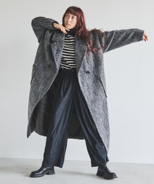 「Libra Cue」 チェスターコート FREE チャコールグレー レディース_画像9