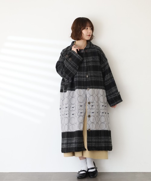 Emago（イマゴ） コート アウター リング刺繍ロングコート レディース
