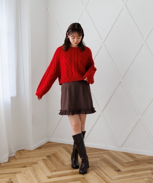 flower ニット flower ニット セーター ブルーミングフラッフィーニット レディース