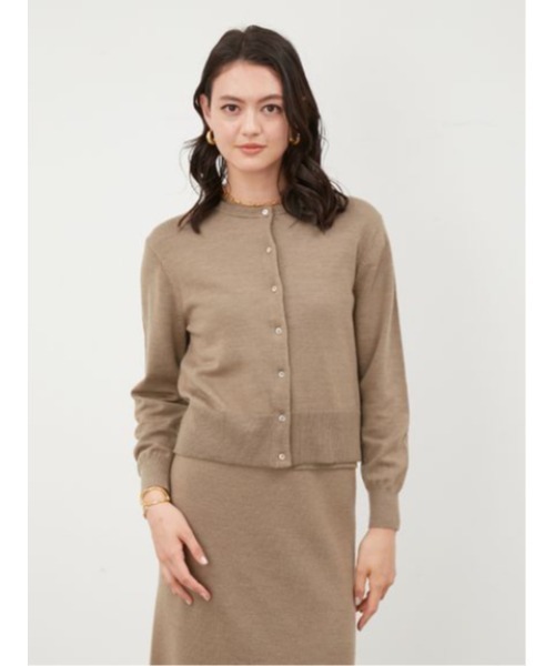 「Mila Owen」 ニットカーディガン 1 ベージュ レディース_画像3