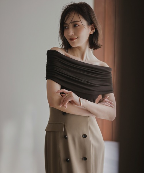 anuans（アニュアンス） タイトスカート MEDIUM ベージュ レディース