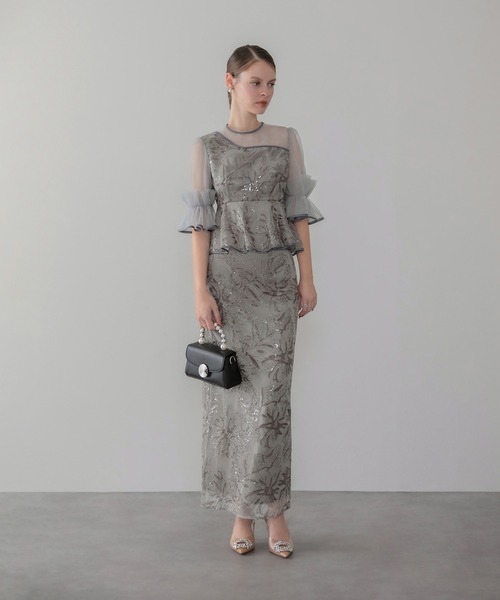 Leja（レジャ） ドレス 「LEJA」アシンメトリーシアーフラワー