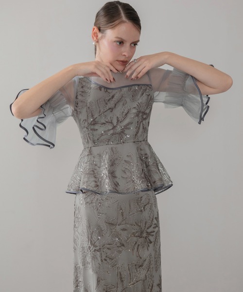 Leja（レジャ） ドレス 「LEJA」アシンメトリーシアーフラワー