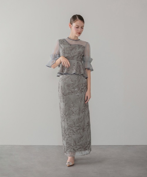 Leja（レジャ） ドレス 「LEJA」アシンメトリーシアーフラワー