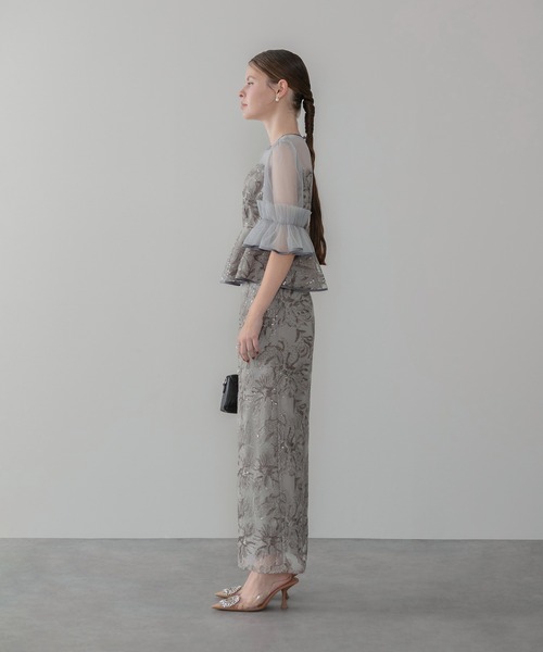 Leja（レジャ） ドレス 「LEJA」アシンメトリーシアーフラワー