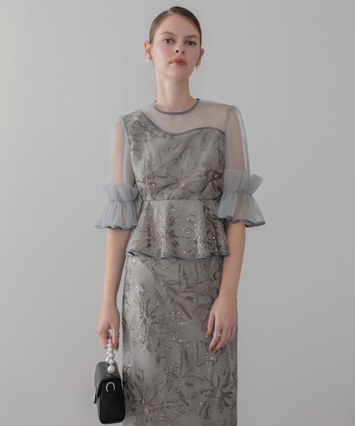 Leja（レジャ） ドレス 「LEJA」アシンメトリーシアーフラワー