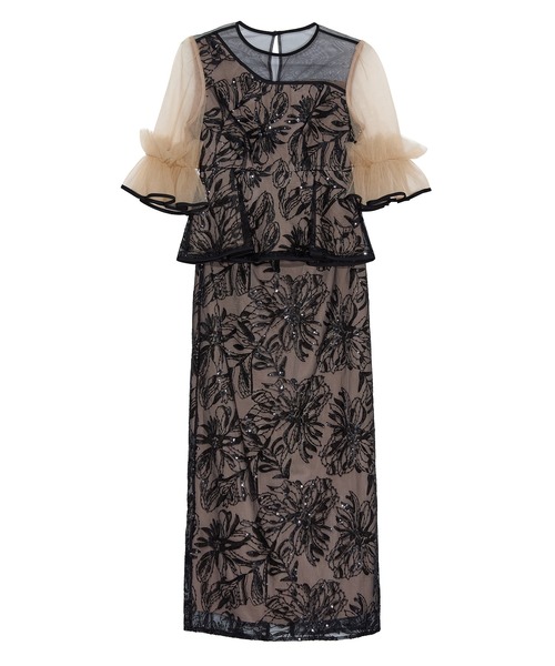 Leja（レジャ） ドレス 「LEJA」アシンメトリーシアーフラワー