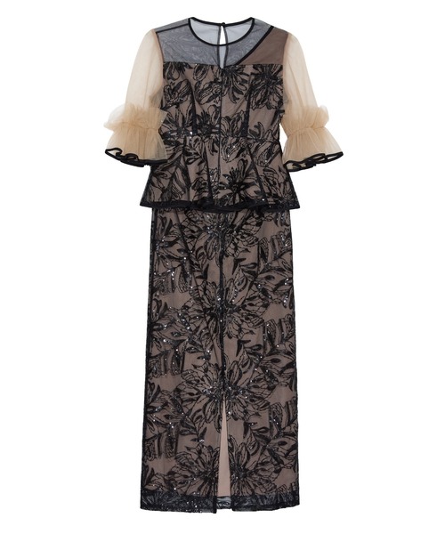 Leja（レジャ） ドレス 「LEJA」アシンメトリーシアーフラワー