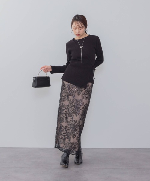 Leja（レジャ） ドレス 「LEJA」アシンメトリーシアーフラワー