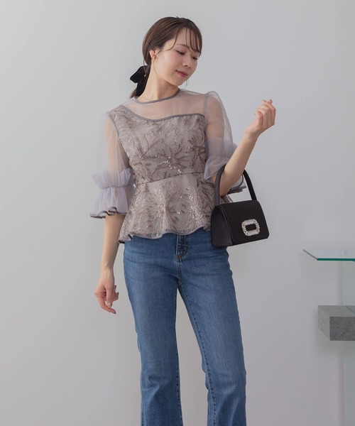 Leja（レジャ） ドレス 「LEJA」アシンメトリーシアーフラワー