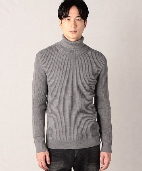 「COMME CA MEN」 タートルネックニット M ダークブラウン メンズ_画像7