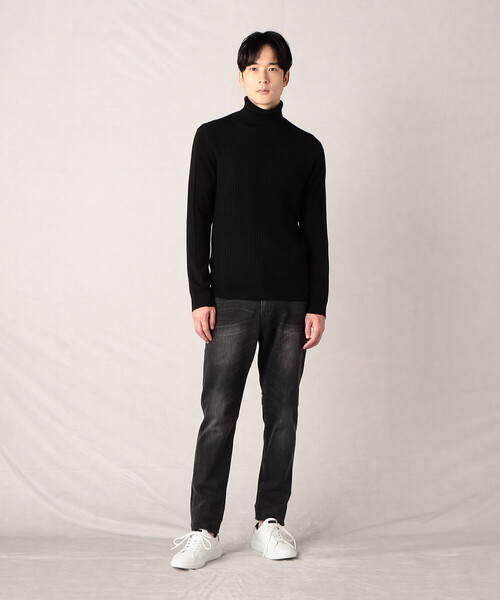 「COMME CA MEN」 タートルネックニット M ダークブラウン メンズ_画像8