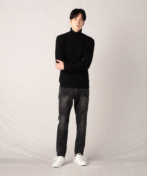 「COMME CA MEN」 タートルネックニット M ダークブラウン メンズ_画像9