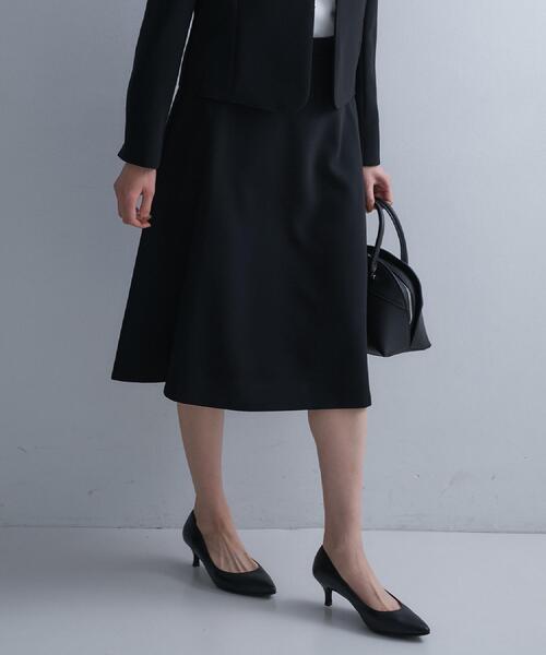 ✨美品✨UNTITLED スカートスーツ ノーカラー ネイビー 1サイズ 洗える UNTITLED（アンタイトル） スカート 「洗えるスーツ/ストレッチ性