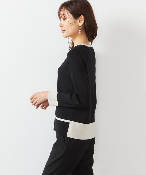 「A/C DESIGN BY ALPHA CUBIC」 長袖ニット L ベージュ レディース_画像2