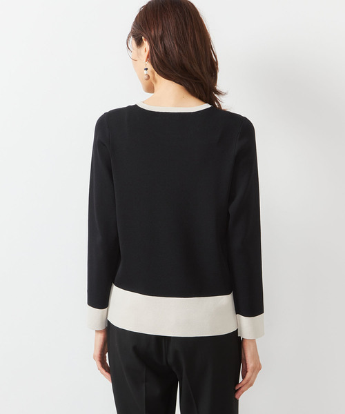 「A/C DESIGN BY ALPHA CUBIC」 長袖ニット L ベージュ レディース_画像3