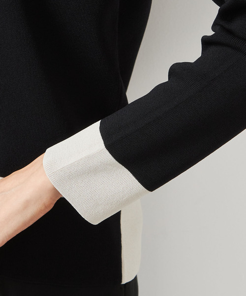 「A/C DESIGN BY ALPHA CUBIC」 長袖ニット L ベージュ レディース_画像5