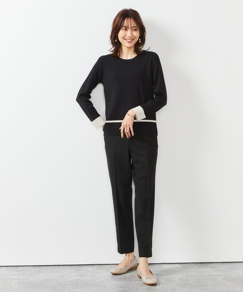 「A/C DESIGN BY ALPHA CUBIC」 長袖ニット L ベージュ レディース_画像8