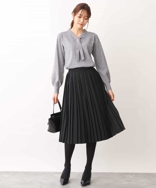 「OFUON」 プリーツスカート 36 ブラック レディース_画像3