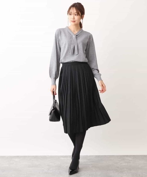「OFUON」 プリーツスカート 36 ブラック レディース_画像4