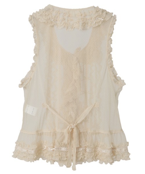 PINK HOUSE（ピンクハウス） ベスト ジレ ドットチュールベスト