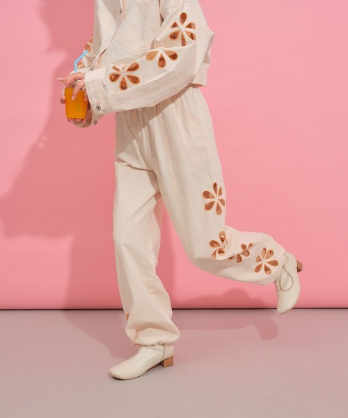 「HELLO.SANFRANCISCO」 イージーパンツ ONE SIZE イエロー レディース_画像2