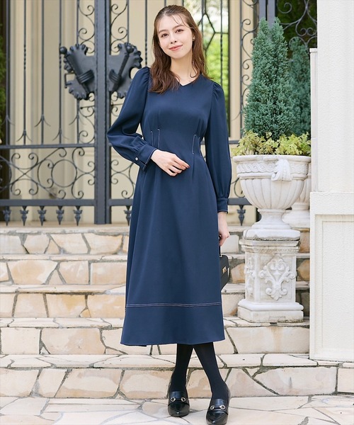 「SWINGLE」 長袖ワンピース MEDIUM ラベンダー レディース_画像2