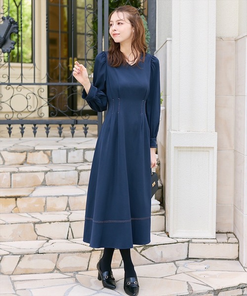 「SWINGLE」 長袖ワンピース MEDIUM ラベンダー レディース_画像3