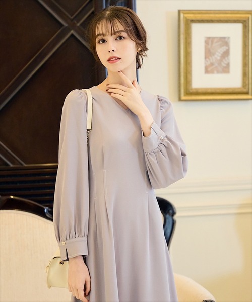 「SWINGLE」 長袖ワンピース MEDIUM ラベンダー レディース_画像6