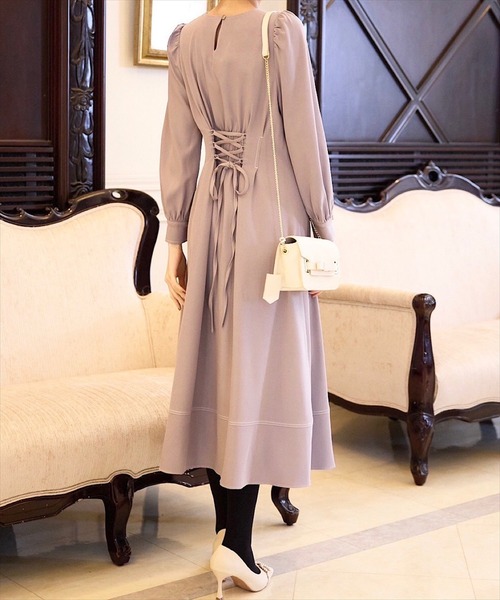 「SWINGLE」 長袖ワンピース MEDIUM ラベンダー レディース_画像7