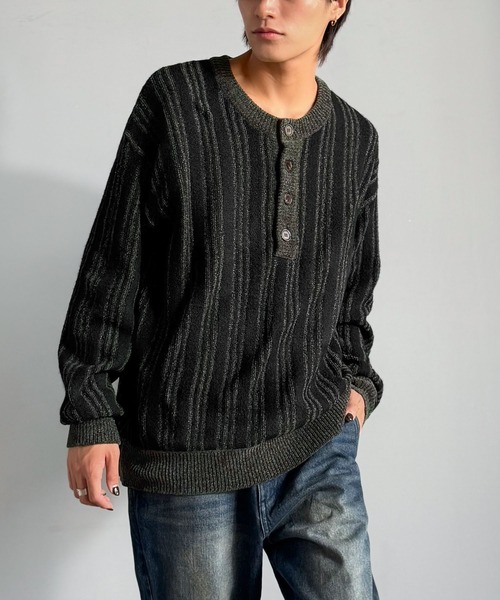「Classical Origin」 長袖ニット MEDIUM グレー メンズ_画像4