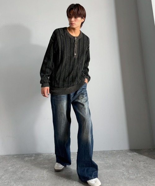 「Classical Origin」 長袖ニット MEDIUM グレー メンズ_画像5
