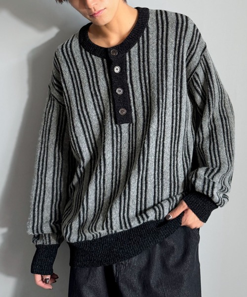 「Classical Origin」 長袖ニット MEDIUM グレー メンズ_画像9