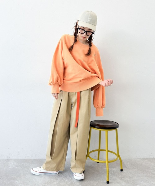 「niko and...」 スウェットカットソー LONG ネイビー レディースの画像2