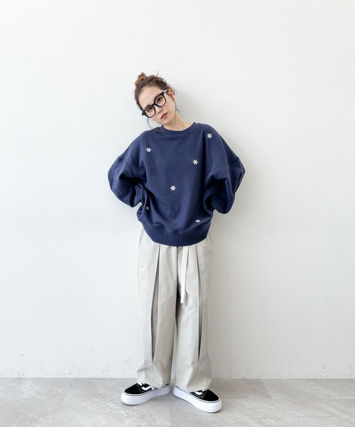 「niko and...」 スウェットカットソー LONG ネイビー レディースの画像4