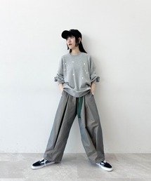 「niko and...」 スウェットカットソー LONG ネイビー レディースの画像6