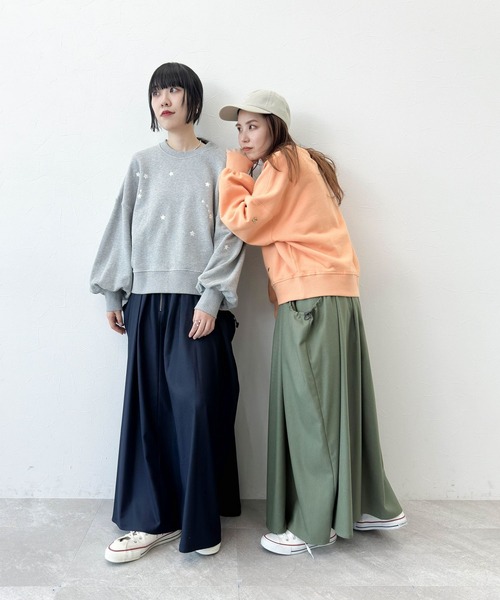 「niko and...」 スウェットカットソー LONG ネイビー レディースの画像8