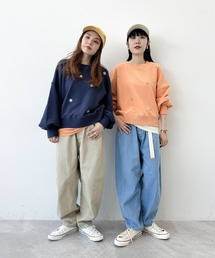 「niko and...」 スウェットカットソー LONG ネイビー レディースの画像9